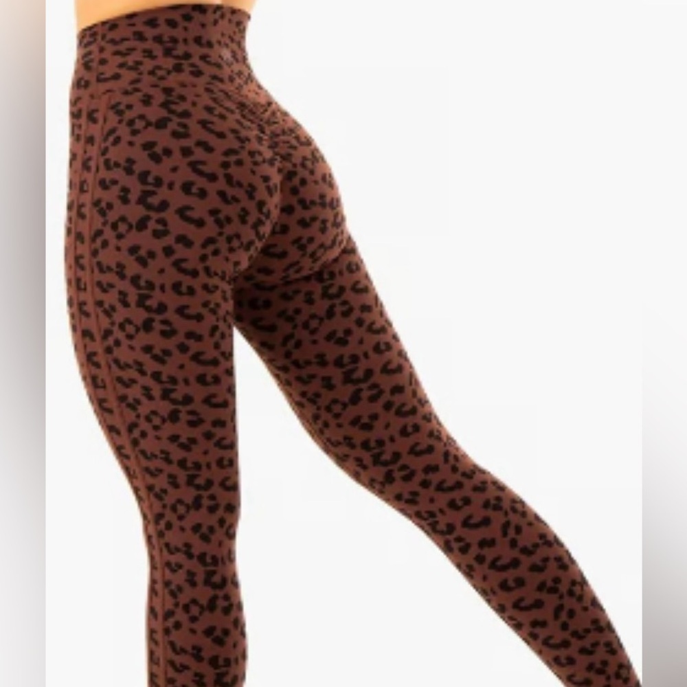 RYDER WEAR EVOLUTION HIGH WAISTED SCRUNCH LEGGINGS CHOCOLATE LEOPARD - S
